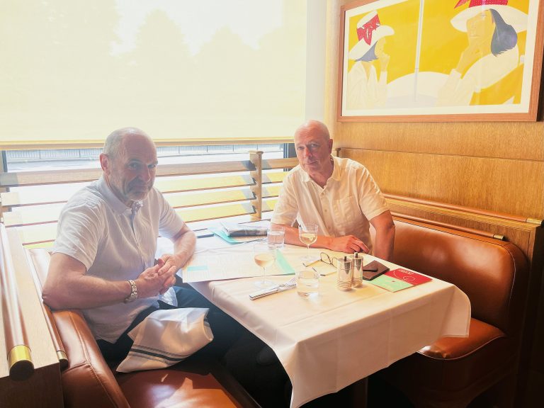 Dylan Jones and John Reid at The Park Restaurant, Bayswater